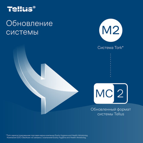 Бумага протирочная с центральной вытяжкой 275 м, Tellus/TORK (M2) UNIVERSAL, 1-слойная, белая, КОМПЛЕКТ 6 рулонов, 120166
