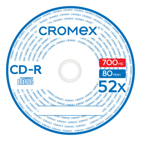 Диск CD-R CROMEX (КРОМЕКС), 700 Mb, 52x, Slim Case, 1 шт., 514305