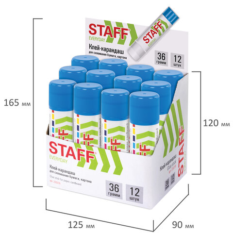 Клей-карандаш STAFF "EVERYDAY", 36 г, 220376