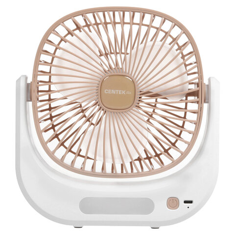 Вентилятор настольный CENTEK CT-5041, USB-питание, 3 режима, LED-подсветка, d=10 см, 5 Вт, белый