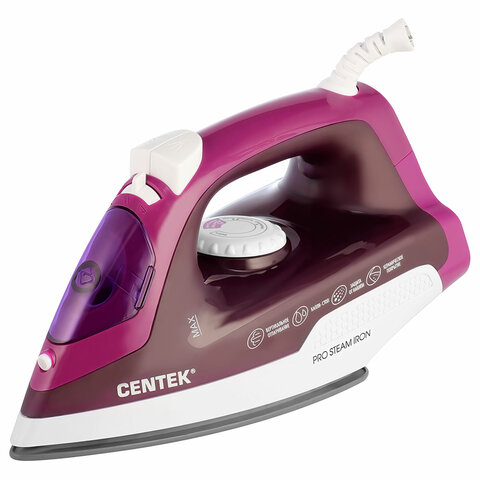 Утюг CENTEK CT-2348, 1800 Вт, антипригарное покрытие, антикапля, антинакипь, фиолетовый, CT-2348 VIOLET