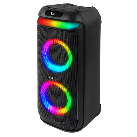 Колонка напольная KAIGO (КАЙГО) GE-P28A + микрофон и пульт В ПОДАРОК, 80 Вт, EQ, Bluetooth, USB, micro SD, AUX, LED, TWS, FM, 514227